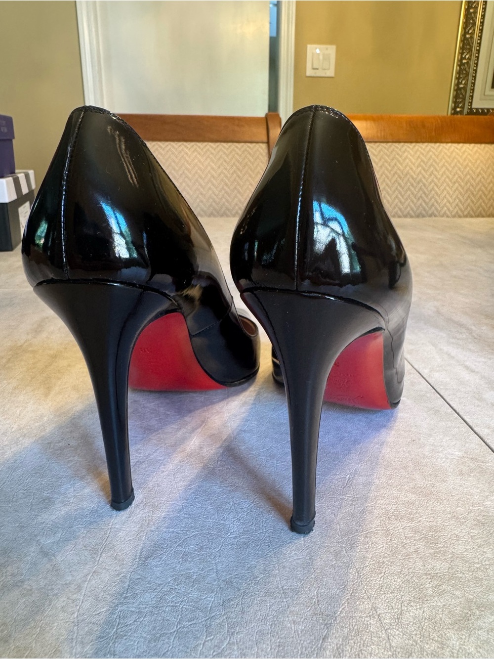 Christian Louboutin Black Patent Pumps - Picture 3 of 8